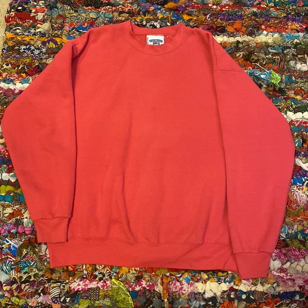 plain red heavyweight lee pull over